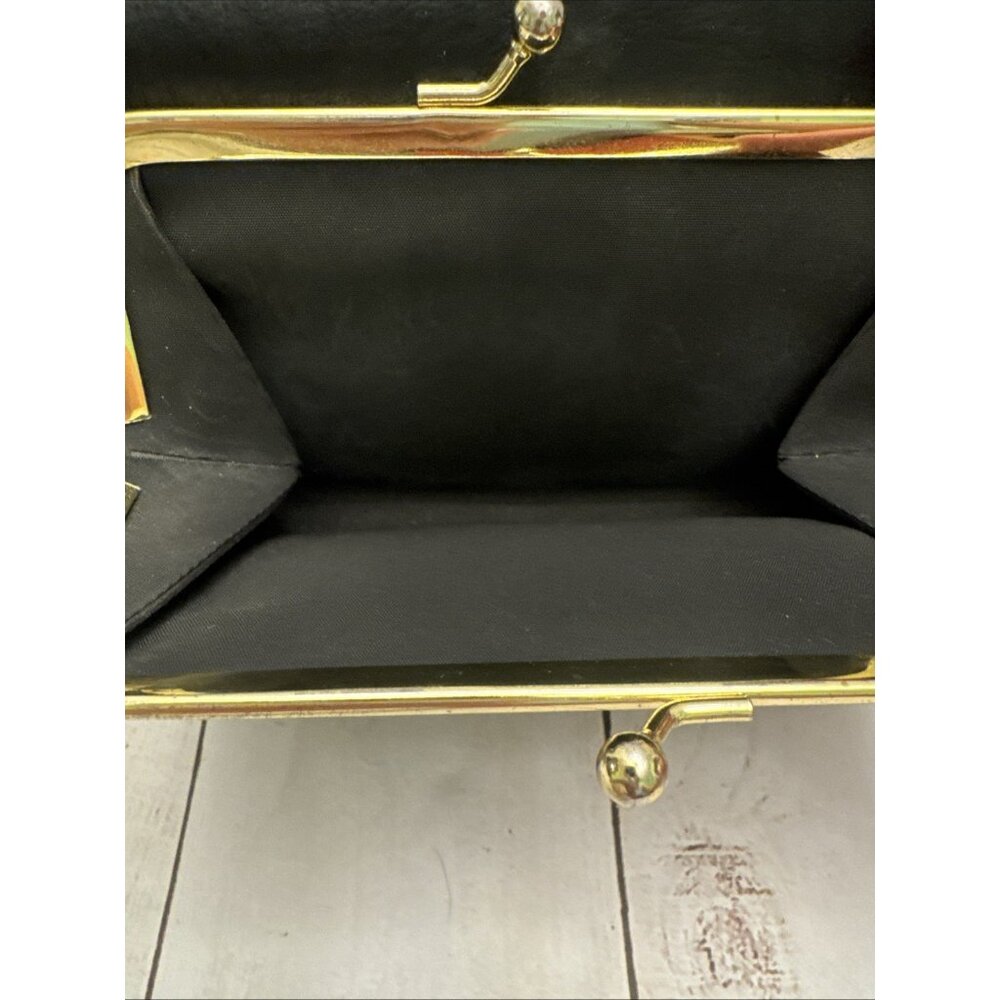 Buxton Heiress Black Leather Wallet Organizer Clutch 7x4x1" VGUC CHARITY - Picture 4 of 5